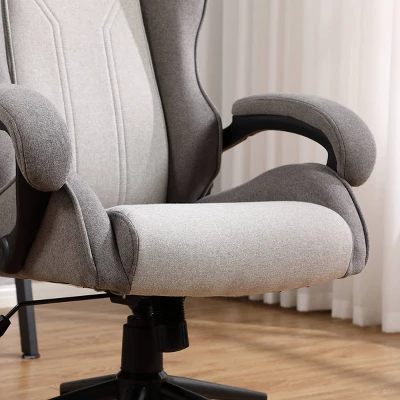 Swivel Dorm Gaming Chair Gray - Room Essentials™: Upholstered Computer Desk Chair, Adjustable, Fixed Arms 8 Swivel Dorm Gaming Chair Gray - Room Essentials™: Upholstered Computer Desk Chair, Adjustable, Fixed Arms - Image 8