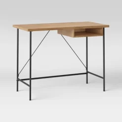 Wood And Metal Writing Desk With Storage - Room Essentials™ -Target GUEST 11fddfe3 6162 4a58 8bb3 5903c2a3ce2d