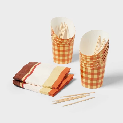 Paper Charcuterie Cup Napkin Skewer Set Natural - Room Essentials™ 3 Paper Charcuterie Cup Napkin Skewer Set Natural - Room Essentials™ - Image 3