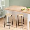 Set Of 2 24" Wood With And Metal Base Backless Counter Height Barstool Stool Natural - Room Essentials™