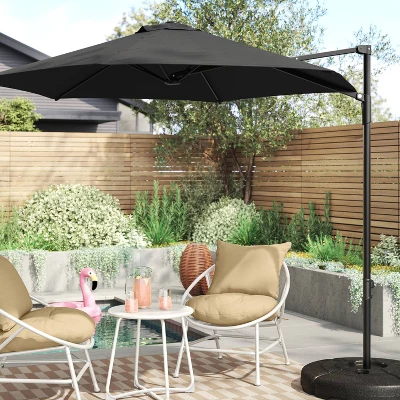 7.5' Round Solid Offset Outdoor Patio Cantilever Umbrella - Room Essentials™ 1 7.5' Round Solid Offset Outdoor Patio Cantilever Umbrella - Room Essentials™