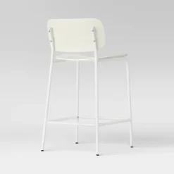 Set Of 2, 24" Molded Plastic With Metal Base Counter Height Barstools White - Room Essentials™ -Target GUEST 217235b9 6276 40de 8763 1326c2d8cfef