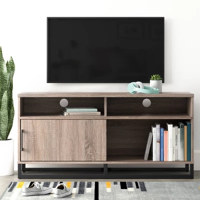 Mixed Material TV Storage Stand For TVs Up To 54" With Sliding Doors - Room Essentials™ 1 Mixed Material TV Storage Stand For TVs Up To 54" With Sliding Doors - Room Essentials™