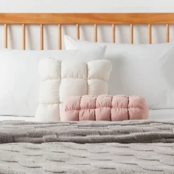 Puffer Bolster Decorative Throw Pillow Light Pink - Room Essentials™