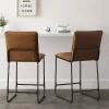 Upholstered Counter Height Barstool With Metal Frame Camel Faux Leather - Room Essentials™: Sledge-Style Legs, Padded Seat