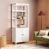 72" Bookcase Traditional With Three Open Shelves And Cabinet Classic White - Room Essentials™