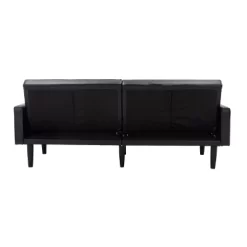 Faux Leather Futon Sofa With Arms Black - Room Essentials™ -Target GUEST 5b590056 4f71 45ef a9b2 78acfc1ee409