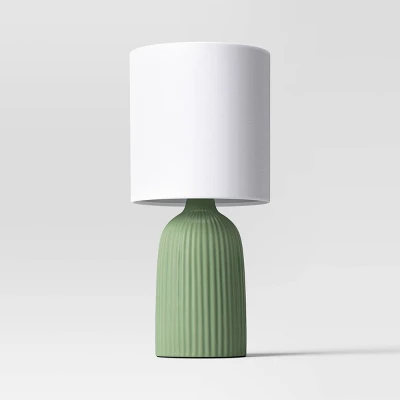 Fluted Ceramic Table Lamp: ETL Listed, Cotton/Polyester Shade, No Assembly - Room Essentials™ 1 Fluted Ceramic Table Lamp: ETL Listed, Cotton/Polyester Shade, No Assembly - Room Essentials™