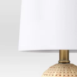 Round Wicker Table Lamp Brown - Room Essentials™: ETL Listed, No Assembly, Modern Decor -Target GUEST 624b7340 35b5 4626 aaa2 d4927b91d154