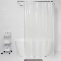 Cubic Shower Curtain Clear - Room Essentials™: PEVA Bathroom Liner, Molded, PVC-Free, Waterproof