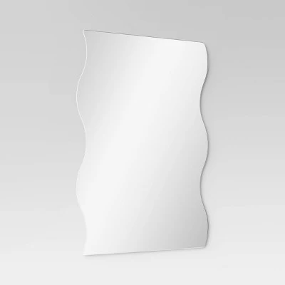 16"x20" Frameless Wavy Wall Mirror Silver - Room Essentials™ 2 16"x20" Frameless Wavy Wall Mirror Silver - Room Essentials™ - Image 2