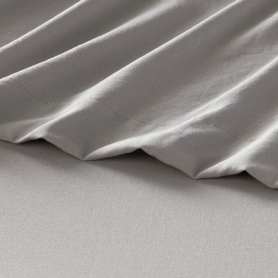 King Garment Washed Microfiber Solid Sheet Set Gray - Room Essentials™ 2 King Garment Washed Microfiber Solid Sheet Set Gray - Room Essentials™ - Image 2