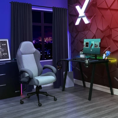 Swivel Dorm Gaming Chair Gray - Room Essentials™: Upholstered Computer Desk Chair, Adjustable, Fixed Arms 11 Swivel Dorm Gaming Chair Gray - Room Essentials™: Upholstered Computer Desk Chair, Adjustable, Fixed Arms - Image 11