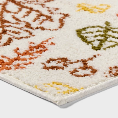 17"x24" Fall Leaves Non-Slip Harvest Bath Rug Cream - Room Essentials™ 2 17"x24" Fall Leaves Non-Slip Harvest Bath Rug Cream - Room Essentials™ - Image 2