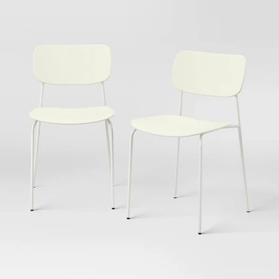 Set Of 2 Molded Plastic With Metal Base Dining Chair - Room Essentials™ 6 Set Of 2 Molded Plastic With Metal Base Dining Chair - Room Essentials™ - Image 6