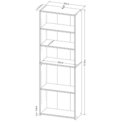 5 Shelf Bookcase Natural- Room Essentials™ 6 5 Shelf Bookcase Natural- Room Essentials™ - Image 6