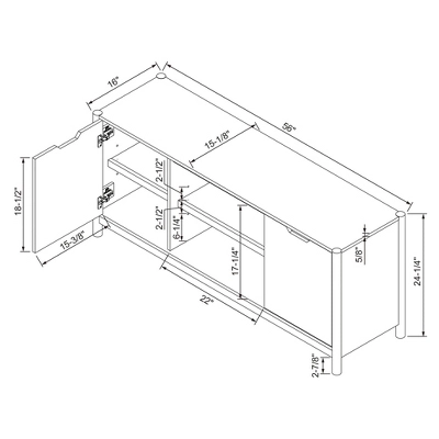 Scandi Media ,TV Stand For TVs Up To 59" Natural - Room Essentials™ 5 Scandi Media ,TV Stand For TVs Up To 59" Natural - Room Essentials™ - Image 5