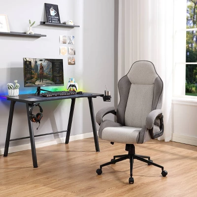 Swivel Dorm Gaming Chair Gray - Room Essentials™: Upholstered Computer Desk Chair, Adjustable, Fixed Arms 9 Swivel Dorm Gaming Chair Gray - Room Essentials™: Upholstered Computer Desk Chair, Adjustable, Fixed Arms - Image 9