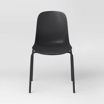 4pk Dorm Dining Chairs Black - Room Essentials™: Metal Frame, Armless, Powder-Coated Finish 3 4pk Dorm Dining Chairs Black - Room Essentials™: Metal Frame, Armless, Powder-Coated Finish - Image 3