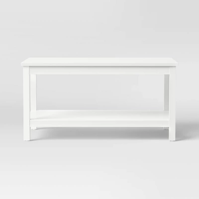 Traditional Coffee Table With Storage Shelf Classic White - Room Essentials™ 2 Traditional Coffee Table With Storage Shelf Classic White - Room Essentials™ - Image 2