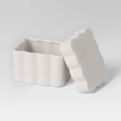 Scalloped Lidded Box White - Room Essentials™ 2 Scalloped Lidded Box White - Room Essentials™ - Image 2