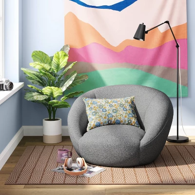 4'x5'6" Chevron Striped Area Rug Ivory/Tan - Room Essentials™: Indoor, Flat Pile, Woven 1 4'x5'6" Chevron Striped Area Rug Ivory/Tan - Room Essentials™: Indoor, Flat Pile, Woven