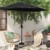 7.813'x8.83' Half Circle Patio Umbrella - Black Pole - Room Essentials™