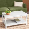 Traditional Coffee Table With Storage Shelf Classic White - Room Essentials™