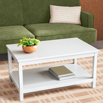 Traditional Coffee Table With Storage Shelf Classic White - Room Essentials™ 1 Traditional Coffee Table With Storage Shelf Classic White - Room Essentials™