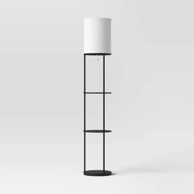 Shelf Floor Lamp Black - Room Essentials™ 1 Shelf Floor Lamp Black - Room Essentials™