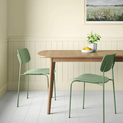 Set Of 2 Molded Plastic With Metal Base Dining Chair - Room Essentials™ 1 Set Of 2 Molded Plastic With Metal Base Dining Chair - Room Essentials™