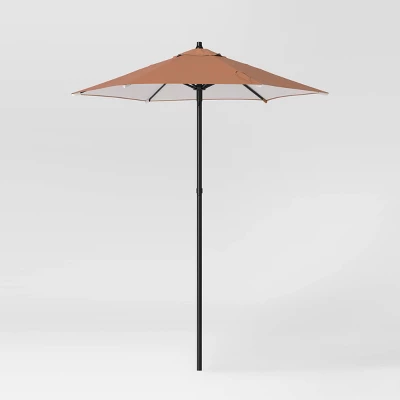 6' Round Outdoor Patio Market Umbrella With Black Pole - Room Essentials™ 15 6' Round Outdoor Patio Market Umbrella With Black Pole - Room Essentials™ - Image 15