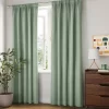 Room Darkening Heathered Thermal Window Curtain Panel Green - Room Essentials™