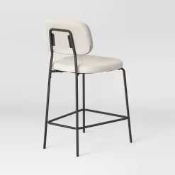 24" Upholstered With Metal Base Counter Height Barstool Cream Boucle - Room Essentials™ -Target GUEST b5041e38 5c90 4b77 aef6 0b180d94a9c8
