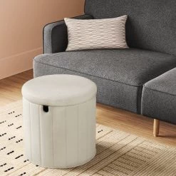 Folding Round Storage Ottoman - Room Essentials™