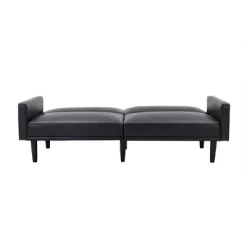 Faux Leather Futon Sofa With Arms Black - Room Essentials™ -Target GUEST ba224cac c288 4be2 8a15 ca6bca81424e