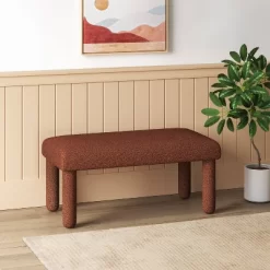 Upholstered Bench Rust Boucle - Room Essentials™