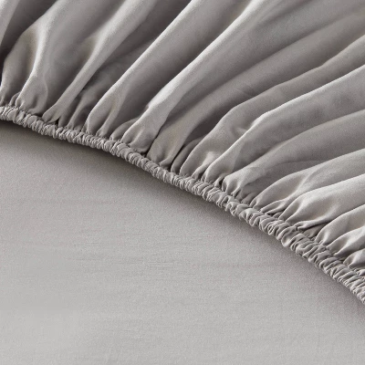 Queen Garment Washed Microfiber Solid Sheet Set Gray - Room Essentials™ 3 Queen Garment Washed Microfiber Solid Sheet Set Gray - Room Essentials™ - Image 3