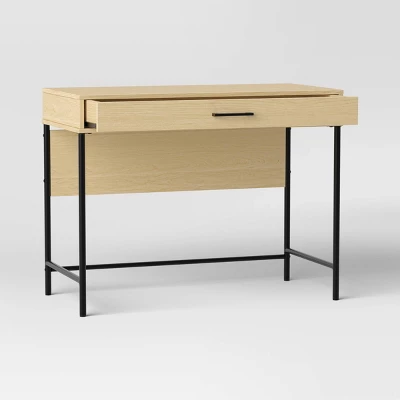 Wood And Metal Dorm Writing Desk With Storage Drawer - Room Essentials™ 2 Wood And Metal Dorm Writing Desk With Storage Drawer - Room Essentials™ - Image 2