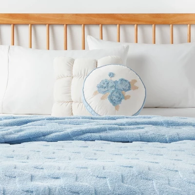 Flower Round Decorative Throw Pillow Light Blue - Room Essentials™ 1 Flower Round Decorative Throw Pillow Light Blue - Room Essentials™