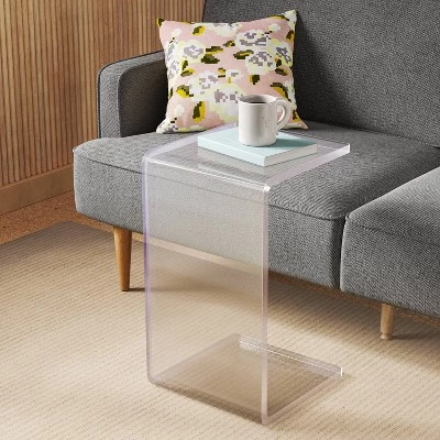 Acrylic C Shaped Side Table Clear - Room Essentials™ 1 Acrylic C Shaped Side Table Clear - Room Essentials™