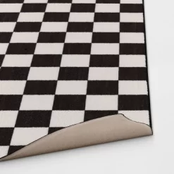 4'x5'5" Small Checker Rug Charcoal And Ivory - Room Essentials™ -Target GUEST c9005e56 48da 44fe 8300 c5eefac4a0c7