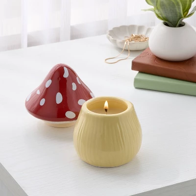 Mushroom Figural Ceramic Spice Cabinet Jar Candle - Room Essentials™ 1 Mushroom Figural Ceramic Spice Cabinet Jar Candle - Room Essentials™