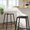 2pk Metal Counter Height Barstool Black - Room Essentials™: Steel Frame, Powder-Coated Finish, Armless Design