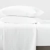 Queen Garment Washed Microfiber Solid Sheet Set White - Room Essentials™