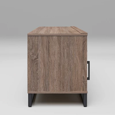 Mixed Material TV Storage Stand For TVs Up To 54" With Sliding Doors - Room Essentials™ 3 Mixed Material TV Storage Stand For TVs Up To 54" With Sliding Doors - Room Essentials™ - Image 3