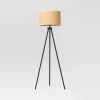Tripod Floor Lamp With Shade Black - Room Essentials™: Modern Standing Light, ETL Listed, Metal Body
