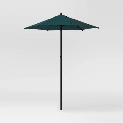 6' Round Outdoor Patio Market Umbrella With Black Pole - Room Essentials™ 9 6' Round Outdoor Patio Market Umbrella With Black Pole - Room Essentials™ - Image 9