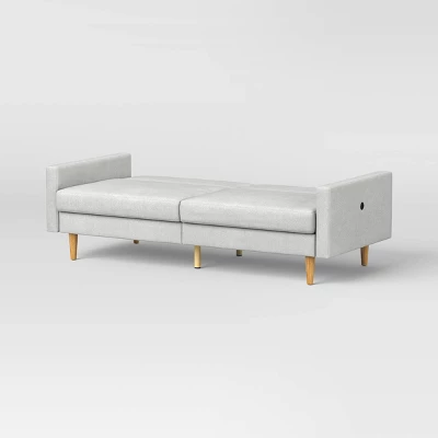 MidCentury Modern 78" Futon Sofa Light Gray - Room Essentials™ 4 MidCentury Modern 78" Futon Sofa Light Gray - Room Essentials™ - Image 4