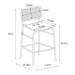 Set Of 2 24" Woven Back Metal Counter Height Barstool Black - Room Essentials™ -Target GUEST eec43579 7e1a 48fe bddf dc235954239f